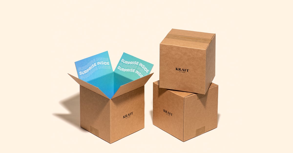 Brown Kraft Corrugated Boxes with Print Inside